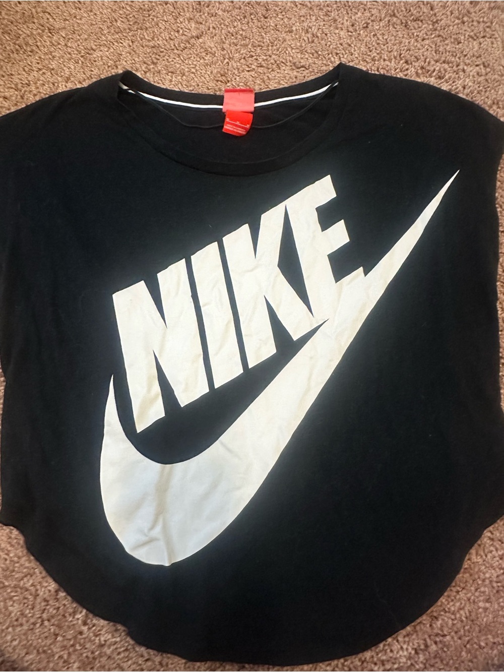 Nike Black Muscle Tee with White Swoosh Logo